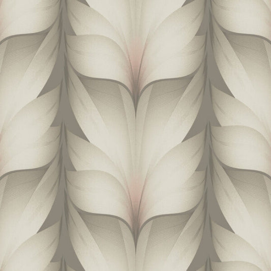 Lotus Light Stripe Taupe & Blush Wallpaper