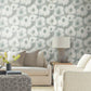 Blended Floral Aqua Wallpaper