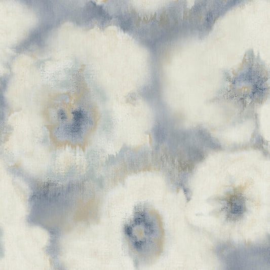 Blended Floral Blue Wallpaper