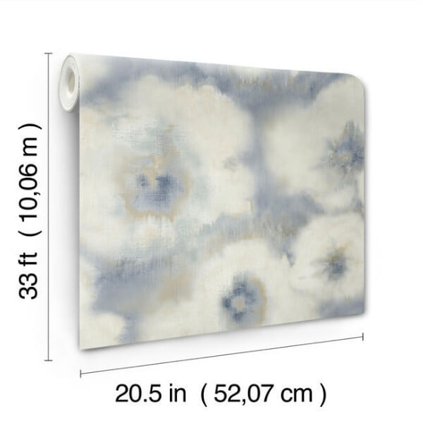 Blended Floral Blue Wallpaper