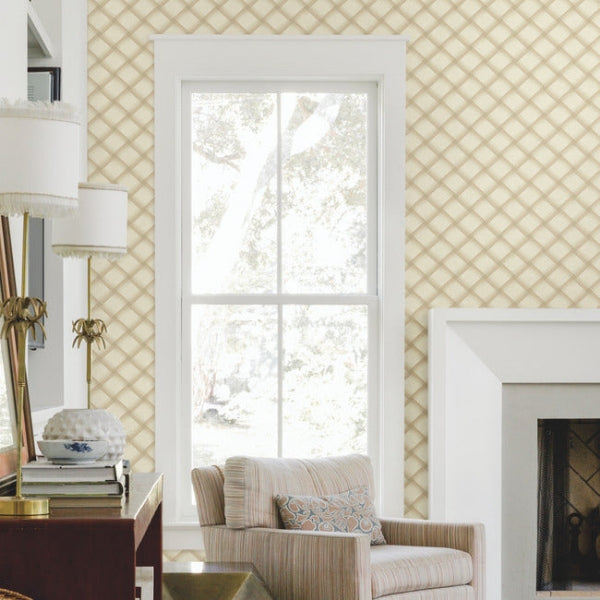 Bayside Basket Weave Blonde Wallpaper