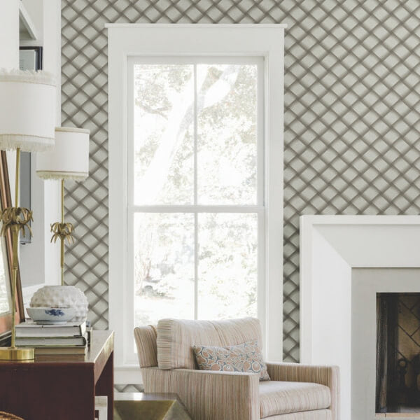 Bayside Basket Weave Mocha Wallpaper