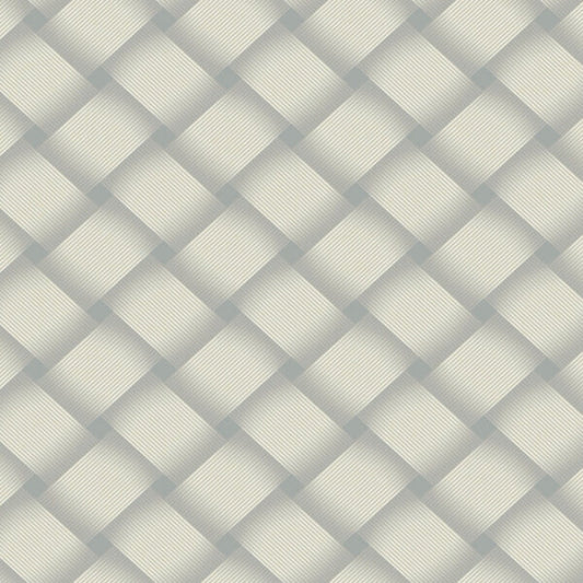 Bayside Basket Weave Smokey Blue Wallpaper