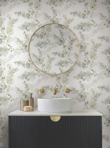 Blossom Fling Mineral Green Wallpaper