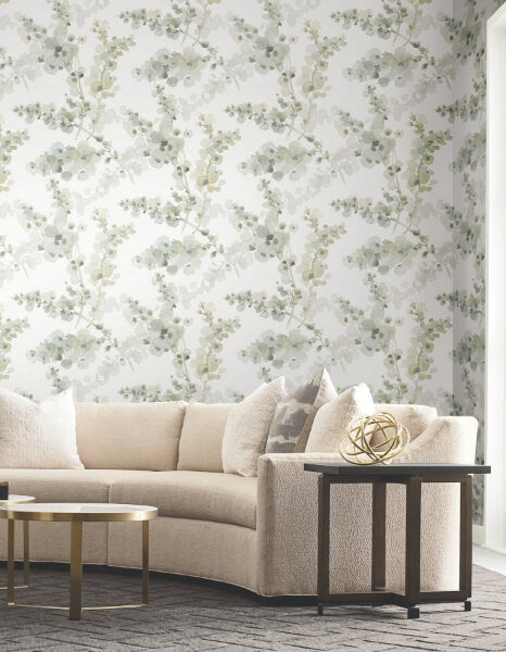Blossom Fling Mineral Green Wallpaper