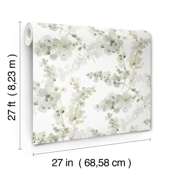 Blossom Fling Mineral Green Wallpaper