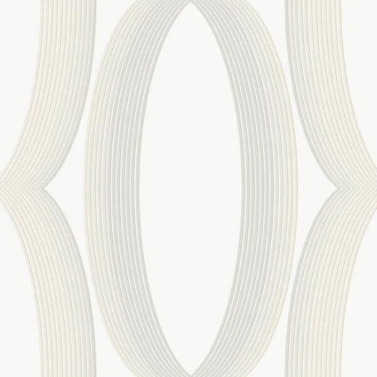 Progression Ogee White Wallpaper