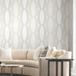 Progression Ogee White Wallpaper