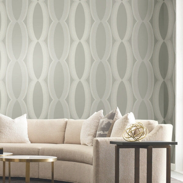 Progression Ogee Light Neutral Wallpaper