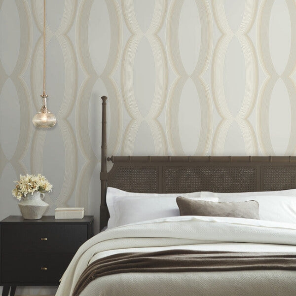 Progression Ogee Blonde Wallpaper