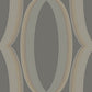 Progression Ogee Charcoal Wallpaper