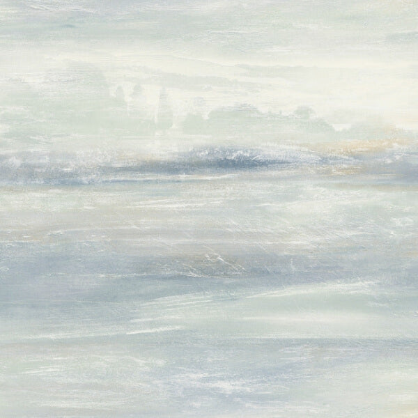 Soothing Mists Scenic Blue Oasis Wallpaper