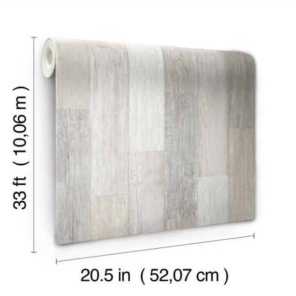 Bleached Pallet Board White Wallpaper