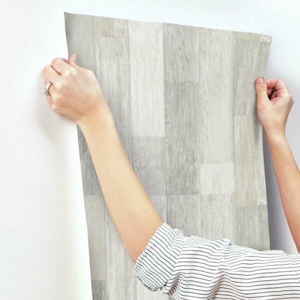 Bleached Pallet Board White Wallpaper