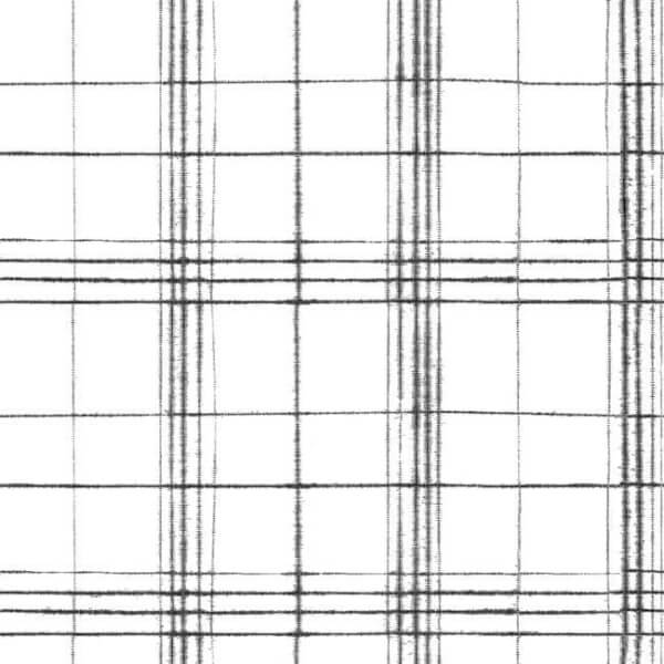 Farmhouse Plaid Black & White Wallpaper