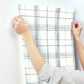 Farmhouse Plaid Navy & White Wallpaper