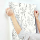 Wildflower Sprigs Black & White Wallpaper