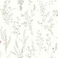Wildflower Sprigs Pink & Green Wallpaper