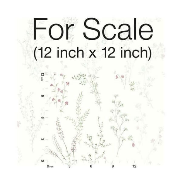 Wildflower Sprigs Pink & Green Wallpaper