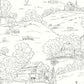 Pasture Toile Black & White Wallpaper