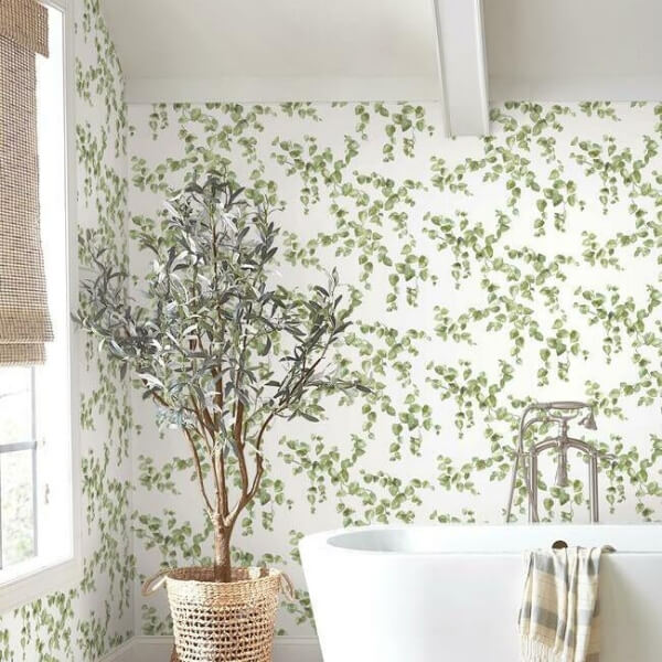 Creeping Fig Vine Green Wallpaper