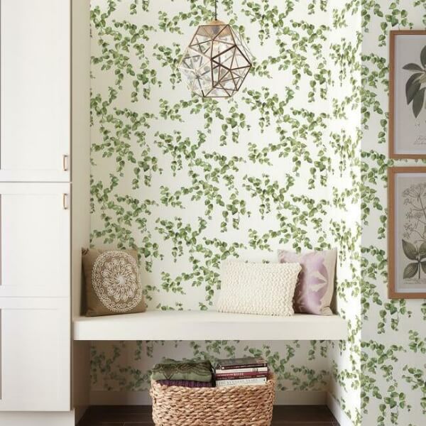 Creeping Fig Vine Green Wallpaper
