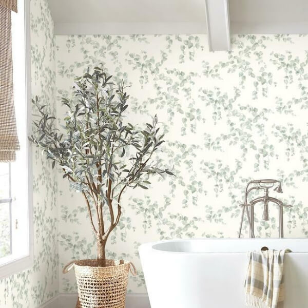 Creeping Fig Vine Sage Wallpaper