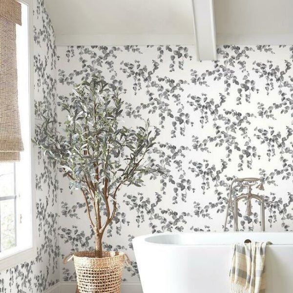 Creeping Fig Vine Black & White Wallpaper