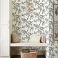 Creeping Fig Vine Black & White Wallpaper