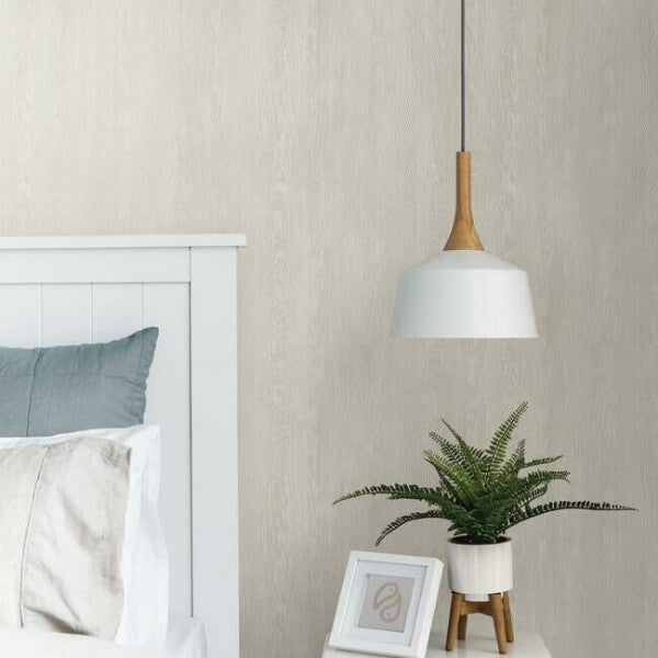 Quarter Sawn Wood Beige Wallpaper