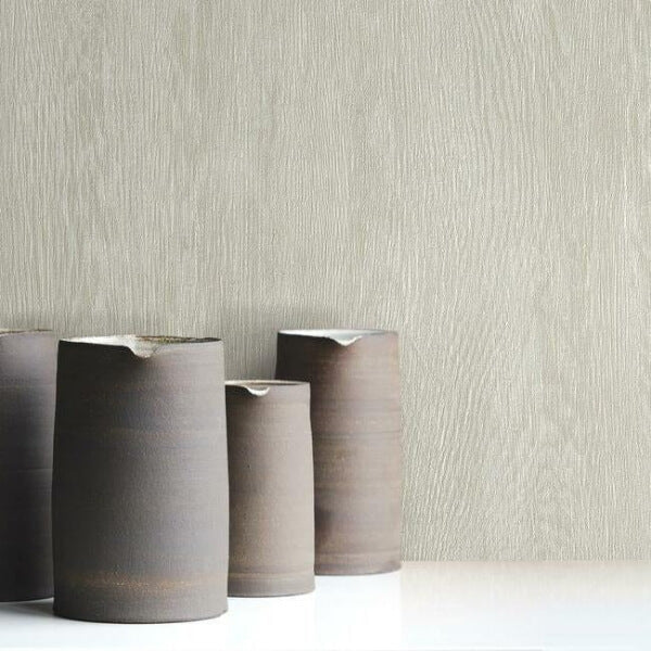 Quarter Sawn Wood Beige Wallpaper