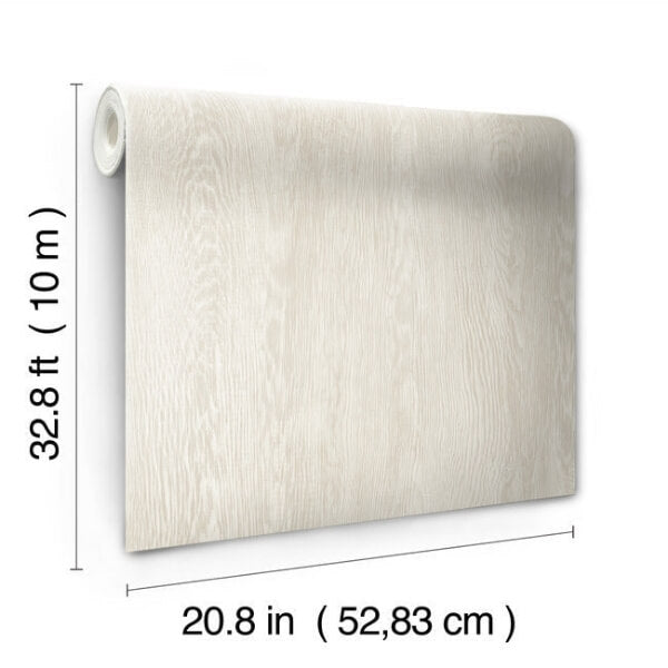 Quarter Sawn Wood Beige Wallpaper
