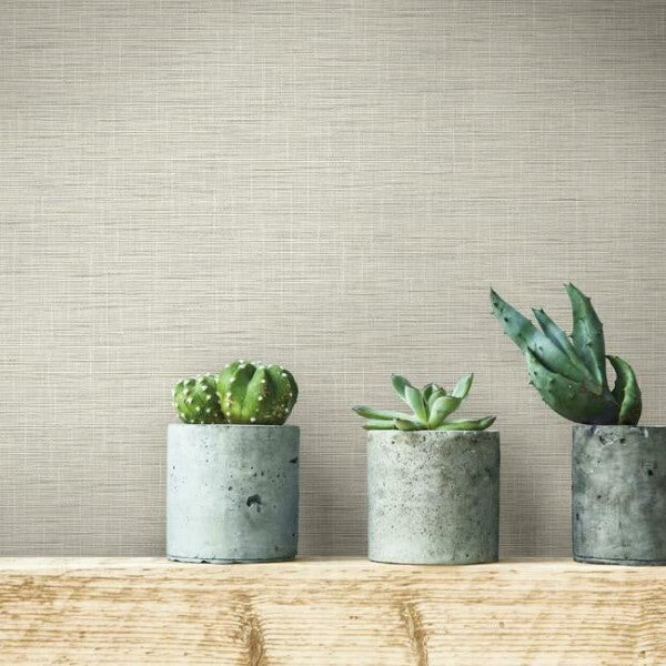 Silk Linen Weave Caramel Wallpaper
