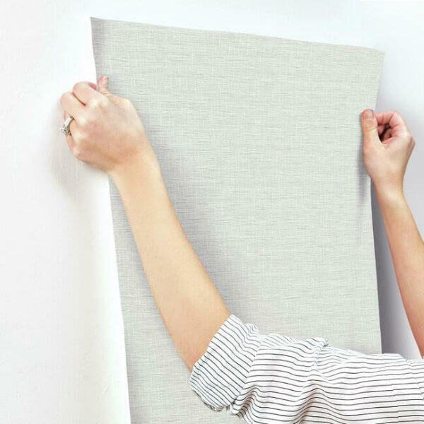 Silk Linen Weave Grey Wallpaper