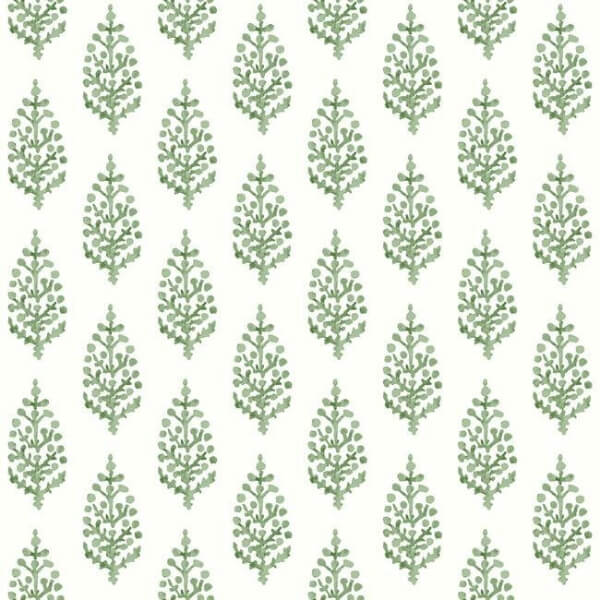 Paisley on Calico Green Wallpaper