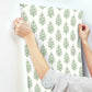 Paisley on Calico Green Wallpaper