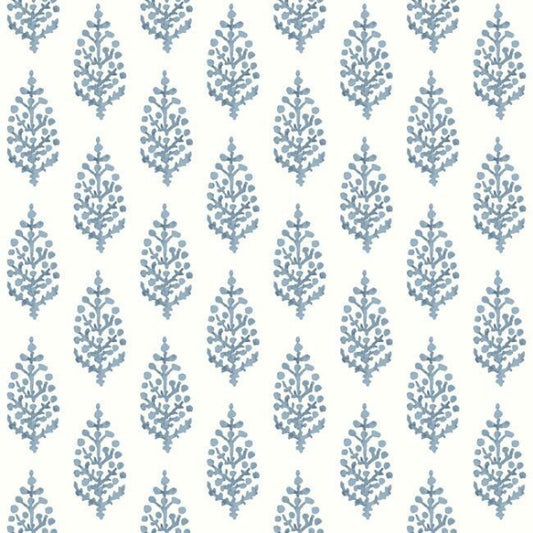 Paisley on Calico Blue Wallpaper