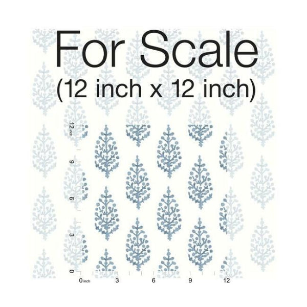 Paisley on Calico Blue Wallpaper