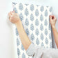 Paisley on Calico Blue Wallpaper