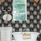 Heritage Rose Black & Grey Wallpaper