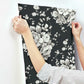 Heritage Rose Black & Grey Wallpaper