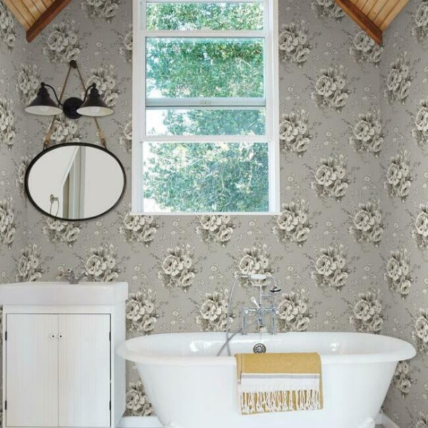 Heritage Rose Taupe Wallpaper