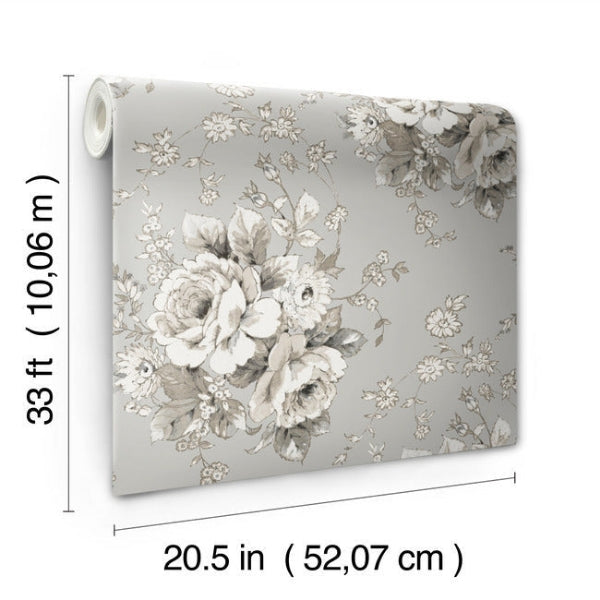 Heritage Rose Taupe Wallpaper