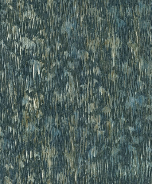 Gilded Plume Teal Wallpaper