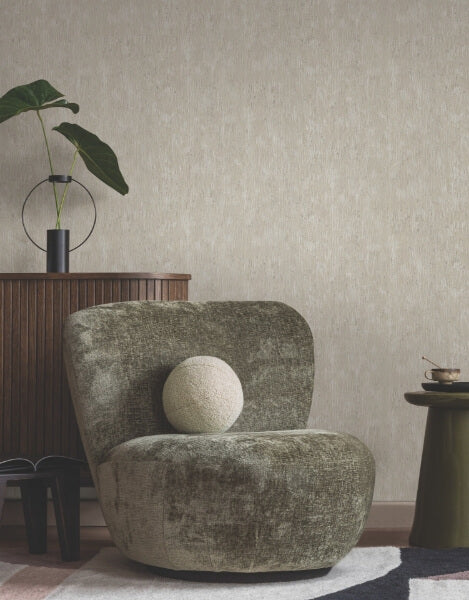 Gilded Plume Warm Grey Wallpaper