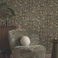Gilded Plume Black Wallpaper