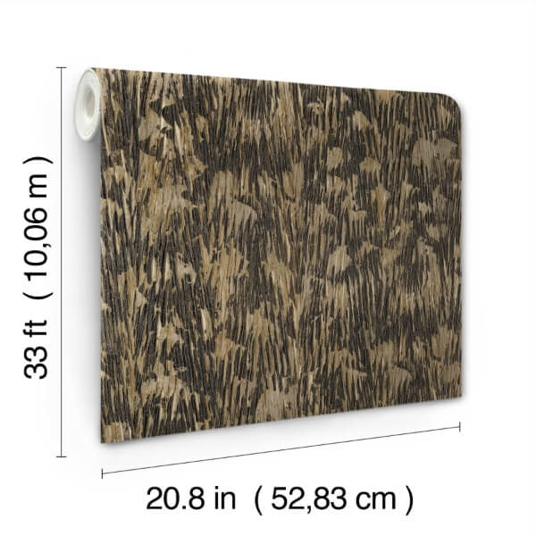 Gilded Plume Black Wallpaper