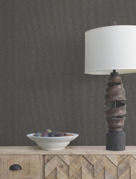 Tectonic Texture Black & Silver Wallpaper