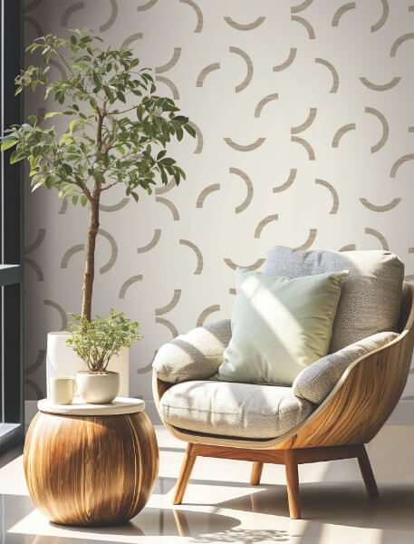 Lunula Taupe Wallpaper