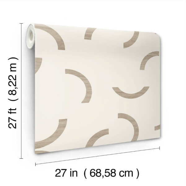 Lunula Taupe Wallpaper
